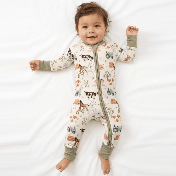 Animal Farm Bamboo Zipper Romper Pajamas