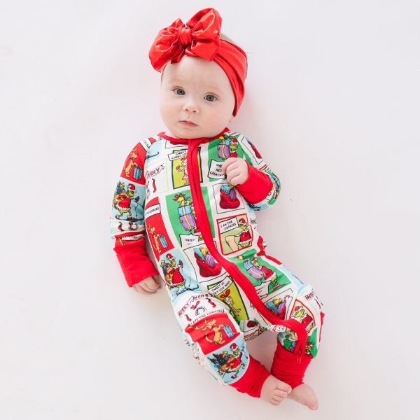 Christmas Sale Green Guy Gift Pattern Bamboo Zippy Baby Romper