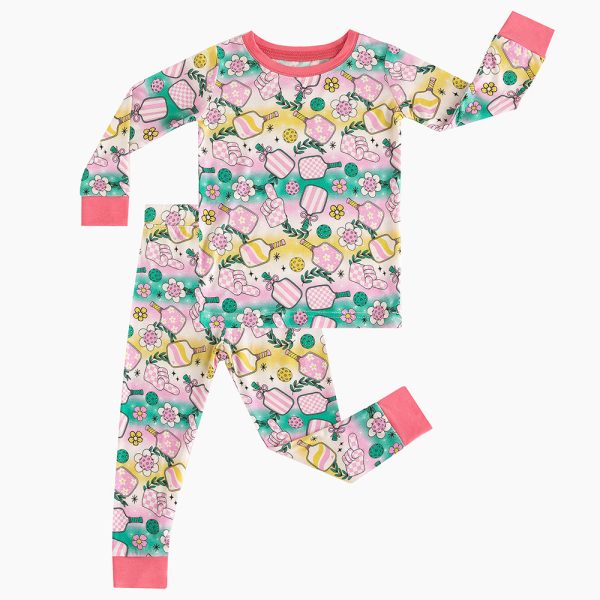 Rainbow Mirror Flower Fingers Bamboo Long Sleeve Pajama Set