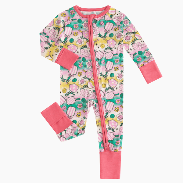 Rainbow Flower Bamboo Baby Zippy Pajama