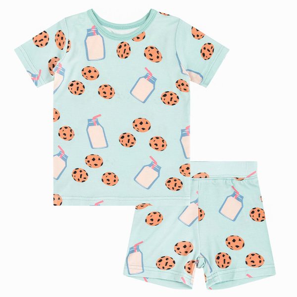 Cookies Milk Bamboo Summer Pajama Shorts Set